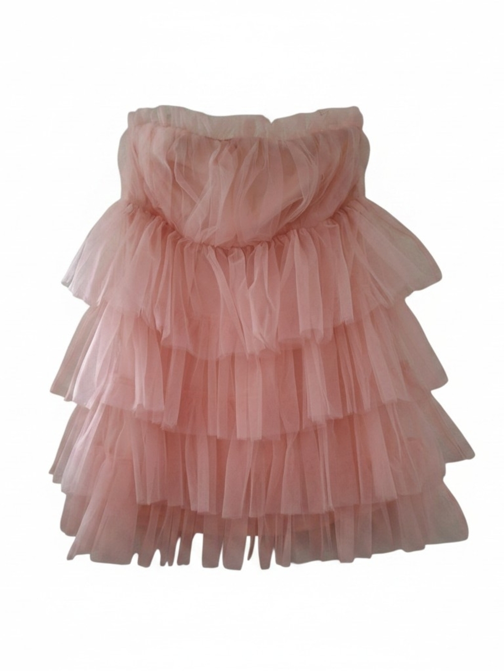 Cotton Candy Layered Tulle Skater Skirt in Blush Pink